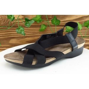 GNW Sz 8‎ M Black Strappy Synthetic Women Sandals